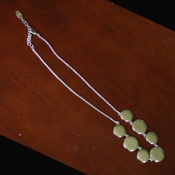 Ann Taylor Factory Abalone + Rhinestone Necklace - Picture 7 of 8